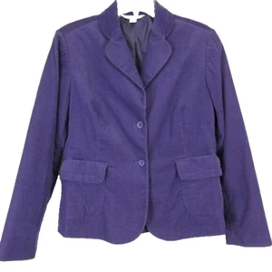 Pendleton Corduroy Blazer Purple Petite Large Classic Two Button Lined Stretch - Picture 1 of 10
