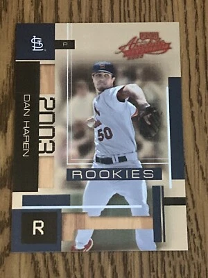 2003 Absolute Memorabilia Dan Haren RC #0050/1000 JERSEY MATCH Cardinals #203 - Image 1 of 2