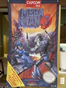 Mega Man 3 5ft Flag Nintendo NES 1990 Banner Poster Capcom - Picture 1 of 3
