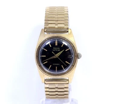 Vintage ROGERS SUPREME ADMIRAL Swiss Automatic 14k Gold on Stainless Steel Watch - Image 1 of 4