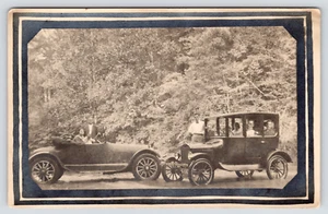 2 Postcards From the Early 1900s Old Cars and Fashion Shown - Picture 1 of 4