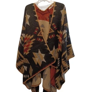 W.A.Y. Wonderful & Young Poncho Damen Einheitsgröße Western Azteken Halstuch Neu - Bild 1 von 5