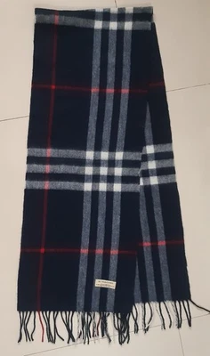 Burberry Dark Navy Blue Nova Check Scarf - Image 1 of 4