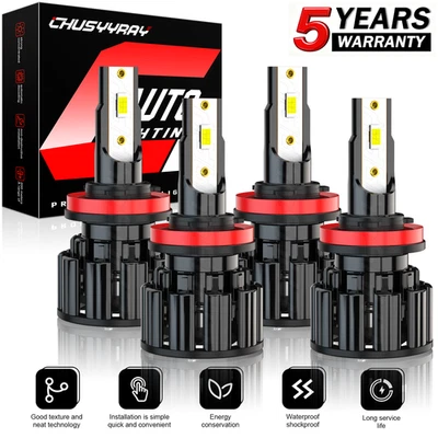 Kit de 4 faros LED bombillas de haz alto bajo para Nissan Rogue Sport 2017-2019 Foto 1 de 4