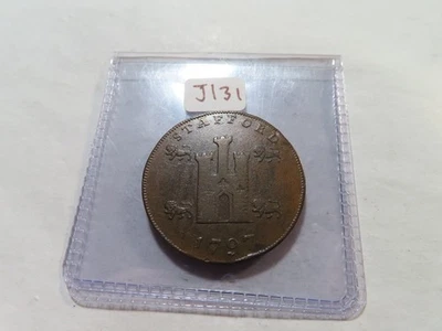 J131 Great Britain 1797 Stafford Conder 1/2 Penny Token D&H-20 - Image 1 of 2