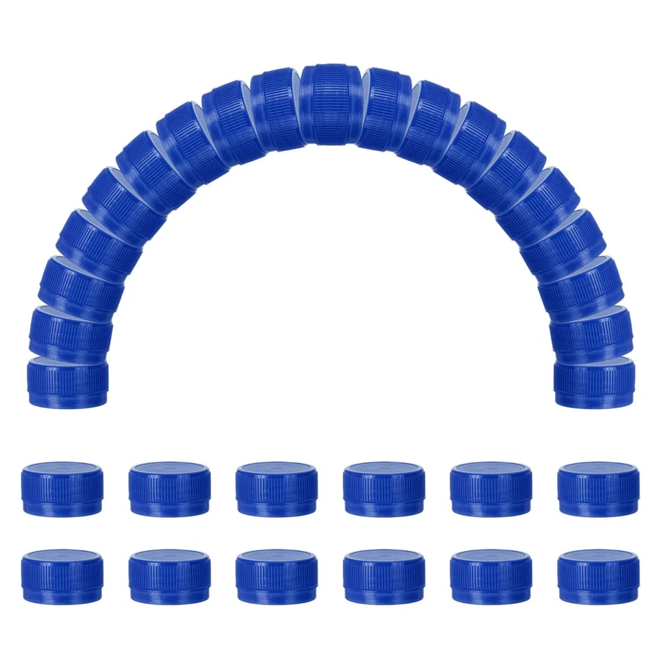 50 peças tampas de garrafa de plástico, tampa de parafuso de garrafa de água 1,2", azul brilhante - Imagem 1 de 4