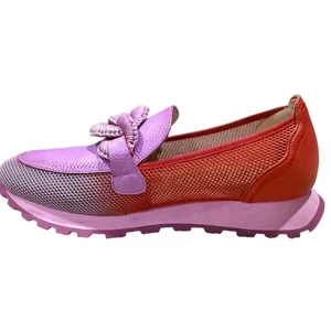 Zapatillas Hispanitas Loira 70 Voilet Tela Escarlata Cuero Hechas en España Talla 9 - Imagen 1 de 7