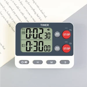 Dual Digital Timer Multifunctional Count Up/Down Timer with Memory Function Cook - Picture 1 of 12