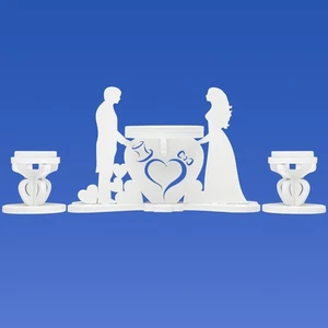 Unity Candle Table Holder for Bride and Groom - Candles for Wedding Ceremony ... - Picture 1 of 9