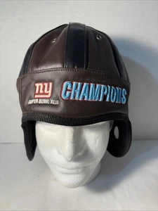 Super Bowl XLII NFL New York Giants Reebok Football Helmet Hat 2008 Faux Leather - Picture 1 of 14