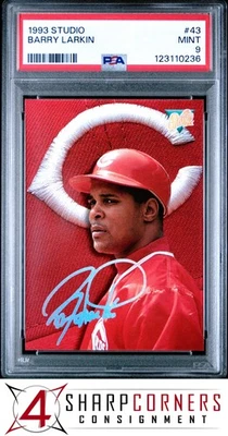 1993 STUDIO #43 BARRY LARKIN REDS HOF POP 5 PSA 9 - Image 1 of 3
