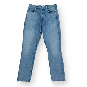 AGOLDE Pinch Waist Ultra High Rise Skinny Denim Jeans Debut Blue 29 Raw Hems - Bild 1 von 9