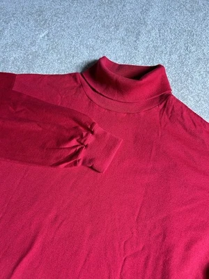VINTAGE Brooks Brothers Shirt Large Red Turtleneck Long Sleeve Made In USA Lisle - Image 1 of 4