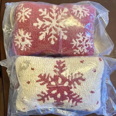 "Almohadas de lana enganchadas Chandler 4 esquinas, copo de nieve, 8""x12""" Foto 1 de 2