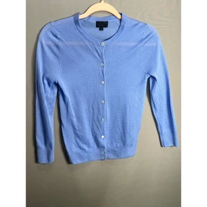 J Crew Collection italienische Kaschmir-Cardigan tailliert hellblau Pullover Small - Bild 1 von 10