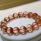 12 mm rare bracelet perles rondes cheveux de lapin rouge naturel quartz cristal AAAA
