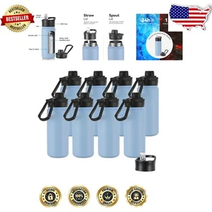 Leakproof Insulated Water Bottle Set - 16 oz Stainless Steel for Sports & School - Picture 1 of 8