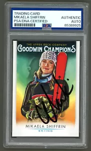 Mikaela Shiffrin Signed 2021 Upper Deck Goodwin Champions Cards #55 (PSA) Skiing - Picture 1 of 2