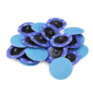 25 Pack - 2" Zirconia 40 Grit Quick Change Sanding Disc Black Hawk, Type R Roloc - Picture 1 of 6