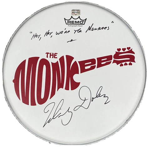 The Monkees Signed Drum Micky Dolenz Autographed Drumhead Proof Jones Tork Nez Cover