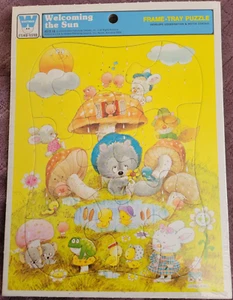 Rompecabezas infantil vintage Whitman 1979 Welcoming The Sun años 70 9 piezas cartón - Imagen 1 de 2