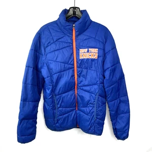 New York Knicks Hardwood Classics Jacket Mens Size Small Blue/Orange down - Picture 1 of 18