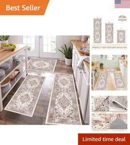Farmhouse Kitchen Rugs Sets of 3, Kitchen Runner Rugs Non Slip Washable, Boho... - Picture 1 of 8