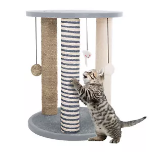 Cat Scratching Post Cat Scratcher with 3 Scratching Post Carpeted Base Perch - Picture 1 of 5