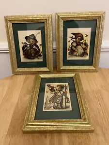 3 Vtg HUMMEL GOEBEL Prints Framed Children Collectible Lot Rare Trio - Picture 1 of 13