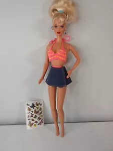 BARBIE DOLL FASHION CLOTHES #SEPT140 BUTTERFLY ART BARBIE BIKINI AND SKIRT - Picture 1 of 1