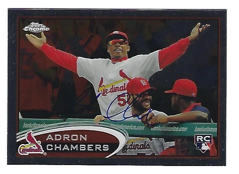 Autographed 2012 Topps Chrome 153 Adron Chambers St Louis Cardinals Tough Sig - Image 1 of 1