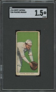 1909 T206 PEACHES GRAHAM NNO FAIR SWEET CAPORAL 350 SGC 1.5 BOSTON RUSTLERS