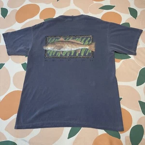 Camisa DE COLECCIÓN Pescador Volador Doble Cara Para Hombre Prenda Mediana Teñida Pez Rojo - Imagen 1 de 13