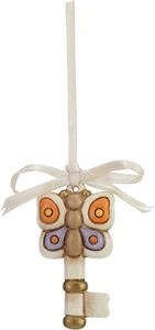 - Chiave Con Farfalla Da Appendere - Bomboniera - Formato Mini - Ceramica - 3 X - Foto 1 di 12