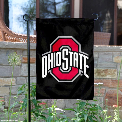 Ohio State Buckeyes Black Garden Flag and Yard Banner Cover
