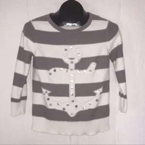 vintage Delias girls anchor nautical rare 90s cool Medium Sweater rare nautical - Picture 1 of 4