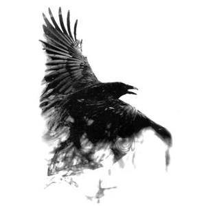 Black Raven Temporary Tattoos - Waterproof Harajuku Crow Tattoo Body Henna Stick - Picture 1 of 12