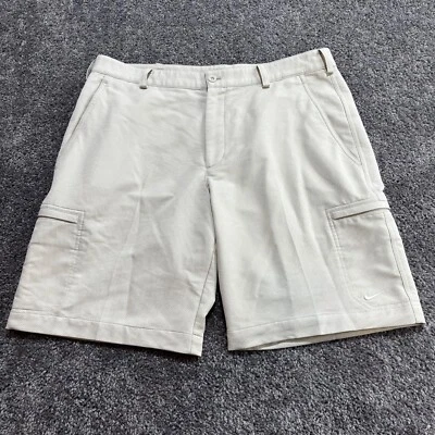 Nike Golf Shorts Mens Size 34 Beige Classic Fit Cargo Zipper Pockets 10in Inseam - Image 1 of 4