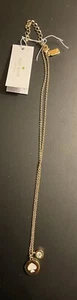 NEW KATE SPADE 2016 "SPOT THE SPADE" DIAMOND HARDWARE NECKLACE; WHITE/GOLD TONE  - Picture 1 of 5