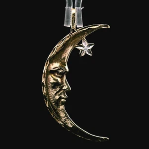 14 Kt Gelbgold Halbmond Mond & Diamant Stern Anhänger - 3,17 g - Bild 1 von 12