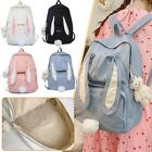 Cute Rabbit Ear Backpack for Teen Girls School Backpack Female Large Capacity Q0
