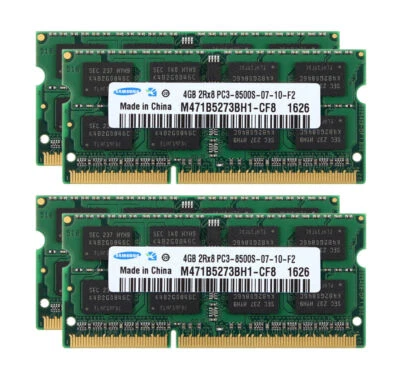Samsung 4X 4GB 2RX8 DDR3 1066MHz PC3-8500S 204PIN SODIMM Laptop RAM Memory 16GB! - Image 1 of 4