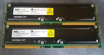 NEC 64MB x 2 RIMM RDRAM Memory (MC-4R64CPE6C-653) - Image 1 of 3