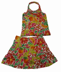 The Childrens Place Girls XS 4 Top and Small 5/6 Skirt Floral Knit Outfit New - Picture 1 of 5
