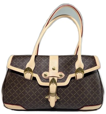 Bolso de hombro de cuero La Tour Eiffel 1887 Paris marrón tostado varios bolsillos Foto 1 de 4