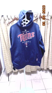 Majestic Authentic Collection Minnesota Twins Blue Hoodie Sweatshirt Men Size L - Picture 1 of 6