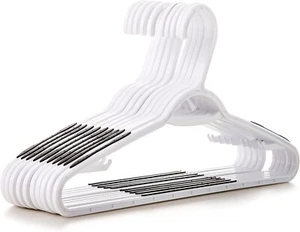 No Slip Plastic Hangers with Grip Strip Shirts Ties - Picture 1 of 9