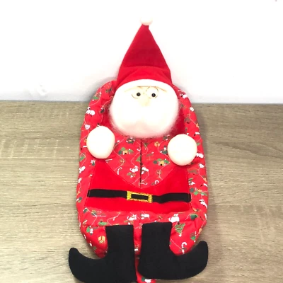 Caja de pañuelos cubierta rectangular vintage Avon Santa Claus Navidad soporte de felpa 15" Foto 1 de 4
