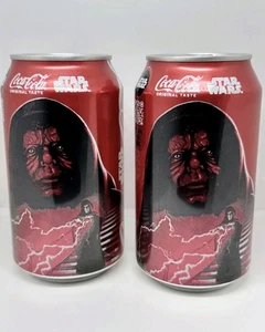 *EMPTY OR FULL* Qty. 2 Palpatine / Darth Sidious Star Wars LE Coca Cola Coke Can - Picture 1 of 2