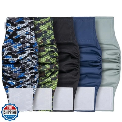 Pet Soft Dog Diapers Male Reusable, 5 Pack Belly Bands for Male Dogs, High Ab - Image 1 of 4